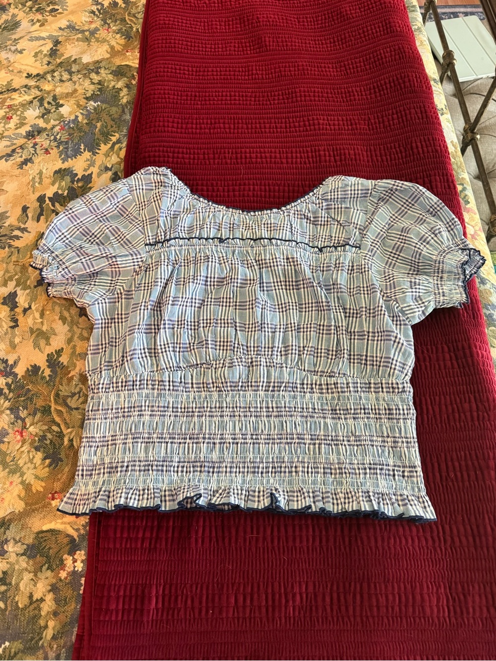 Maeve Anthropologie smocked top